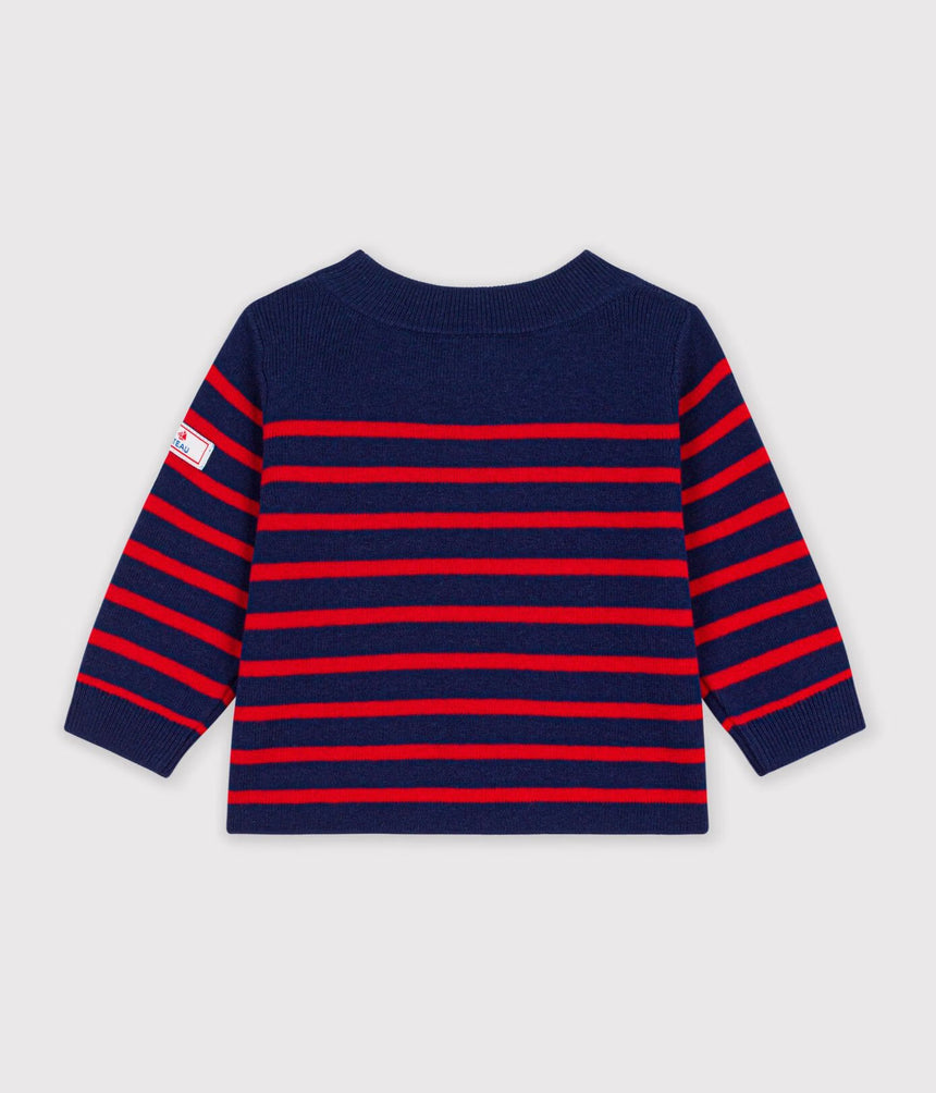 BABY SAILOR SWEATER IN WOOL AND COTTON