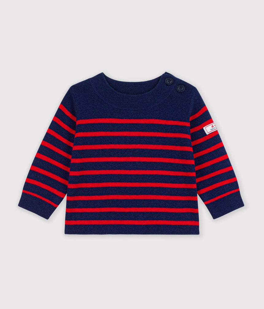 BABY SAILOR SWEATER IN WOOL AND COTTON