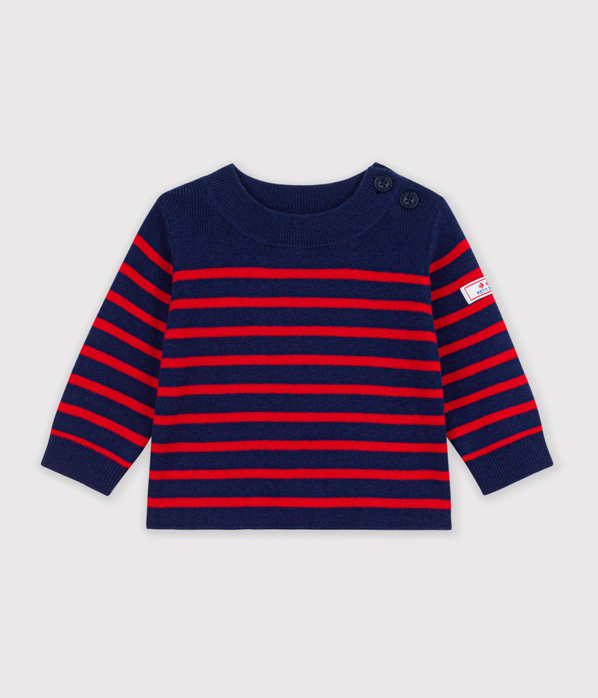 BABY SAILOR SWEATER IN WOOL AND COTTON