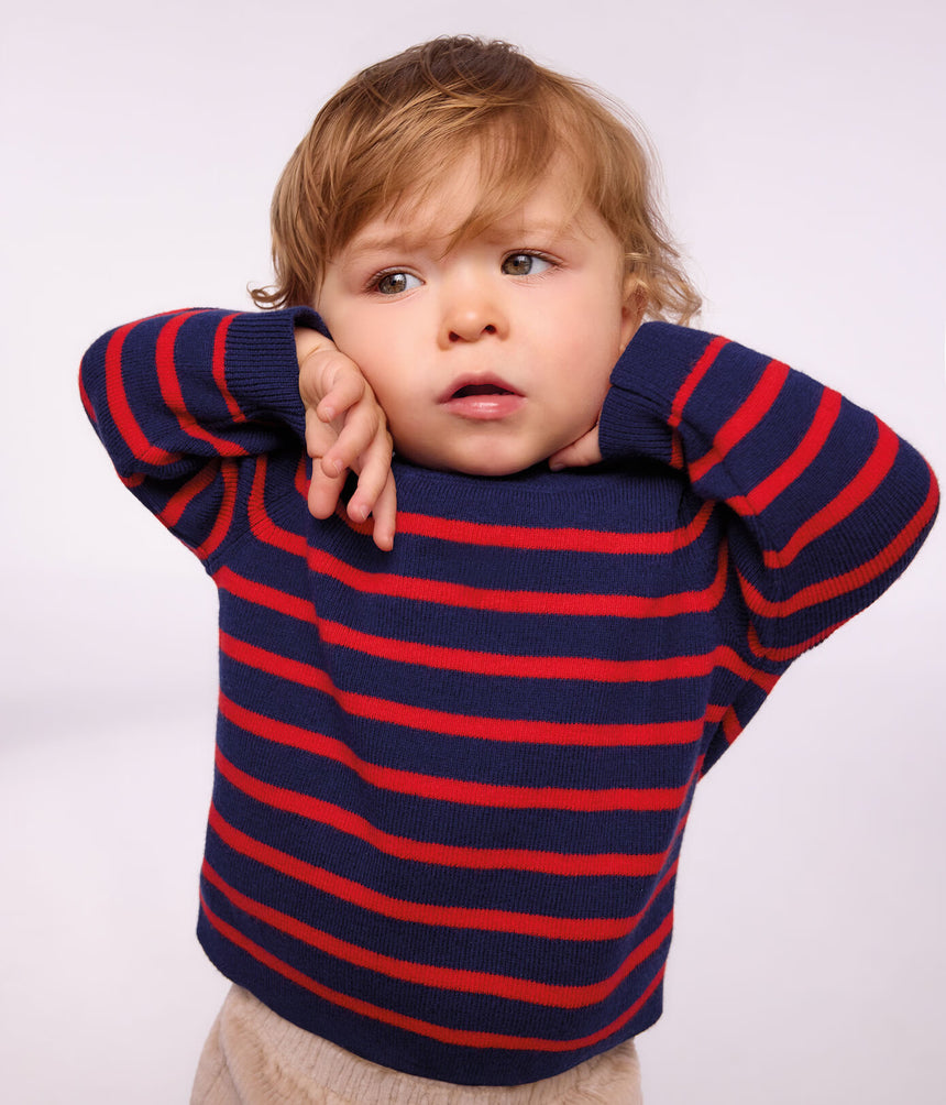 BABY SAILOR SWEATER IN WOOL AND COTTON