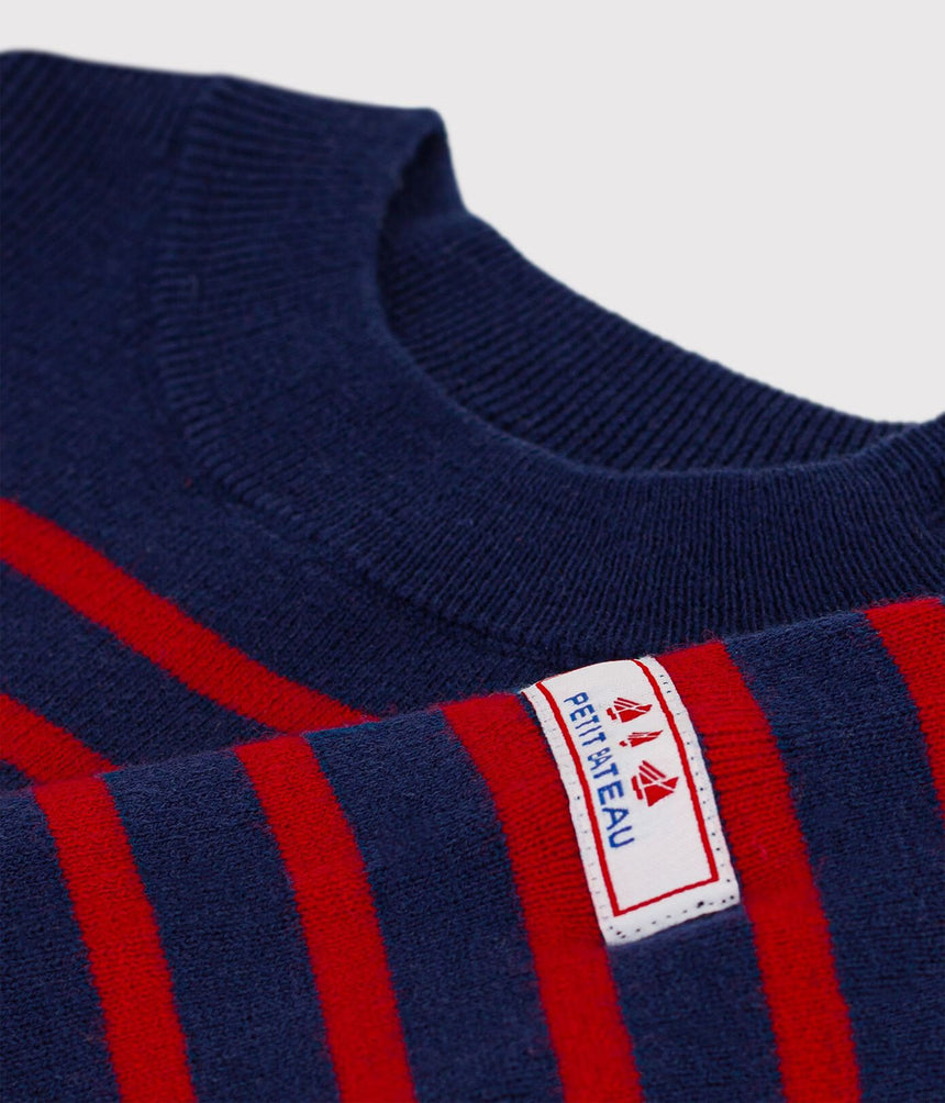 BABY SAILOR SWEATER IN WOOL AND COTTON