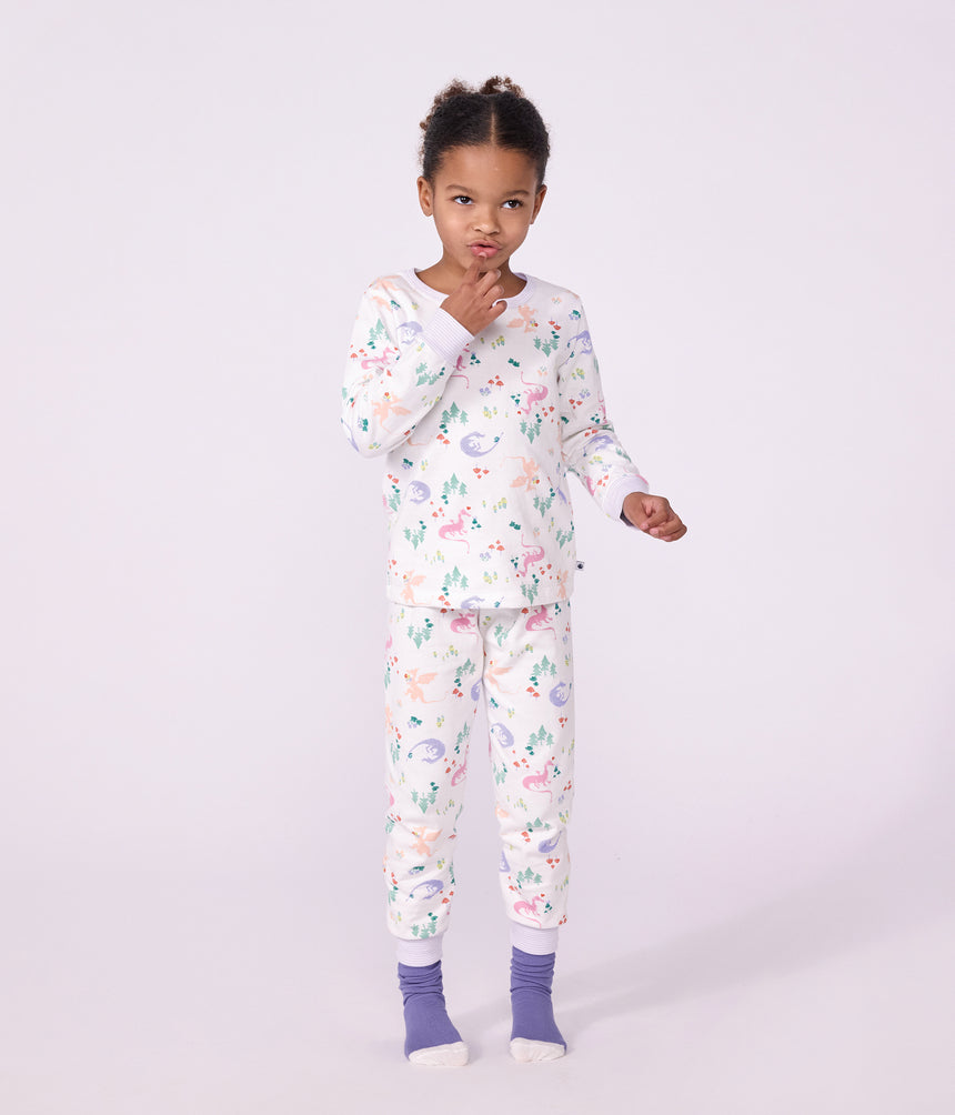 CHILDREN'S PYJAMAS IN FLEECE WITH A DRAGON PRINT