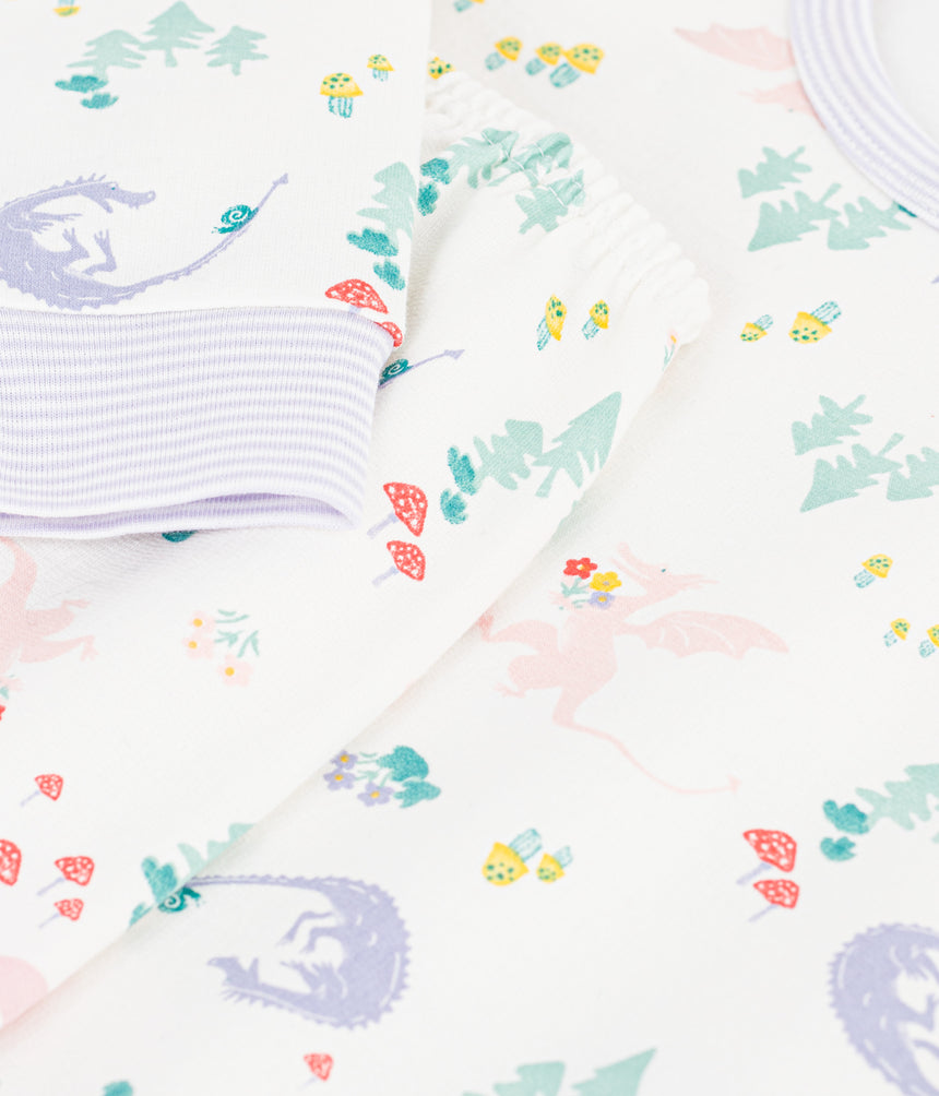 CHILDREN'S PYJAMAS IN FLEECE WITH A DRAGON PRINT