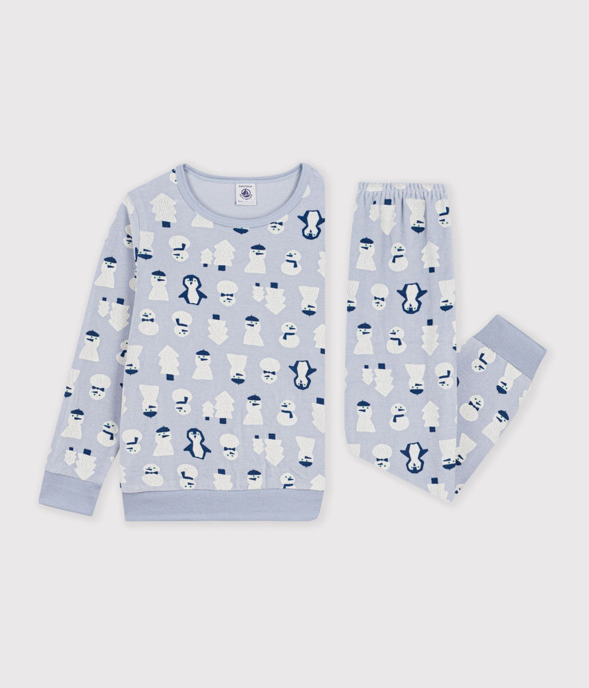 CHILDREN'S SNOWMAN-PRINT VELOUR PYJAMAS