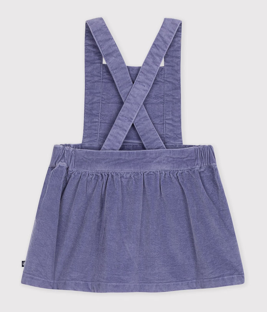 BABIES' LONG-SLEEVED PLAIN CORDUROY DRESS