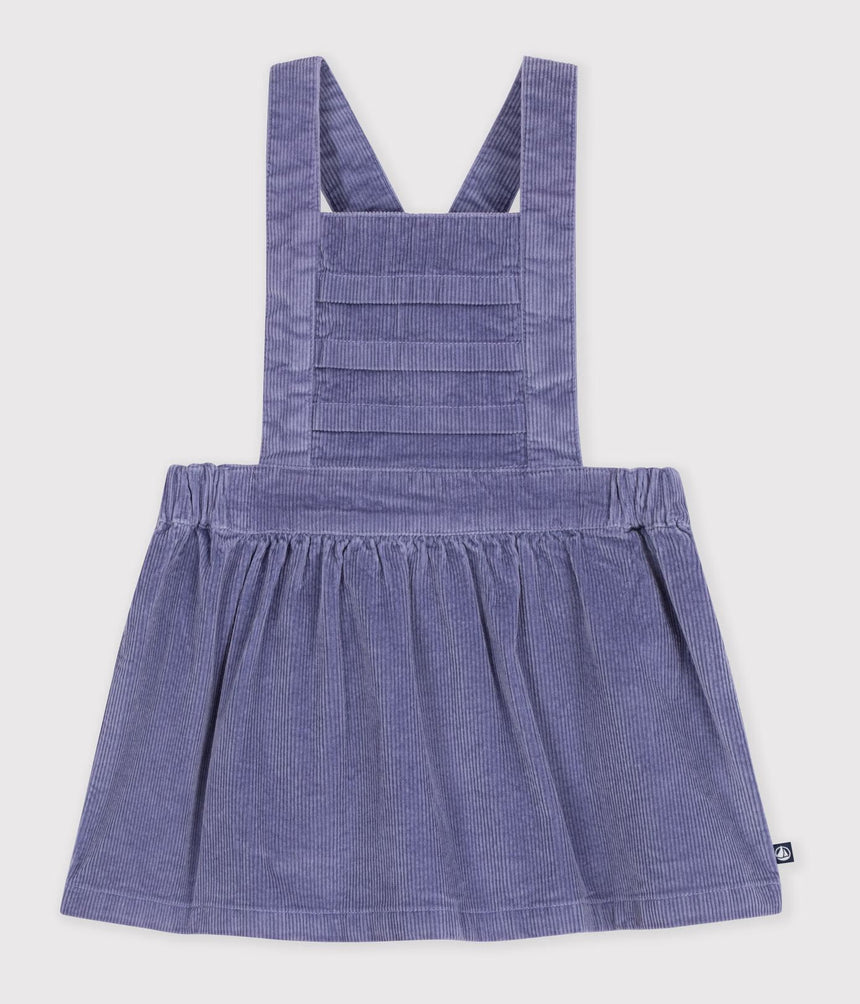 BABIES' LONG-SLEEVED PLAIN CORDUROY DRESS