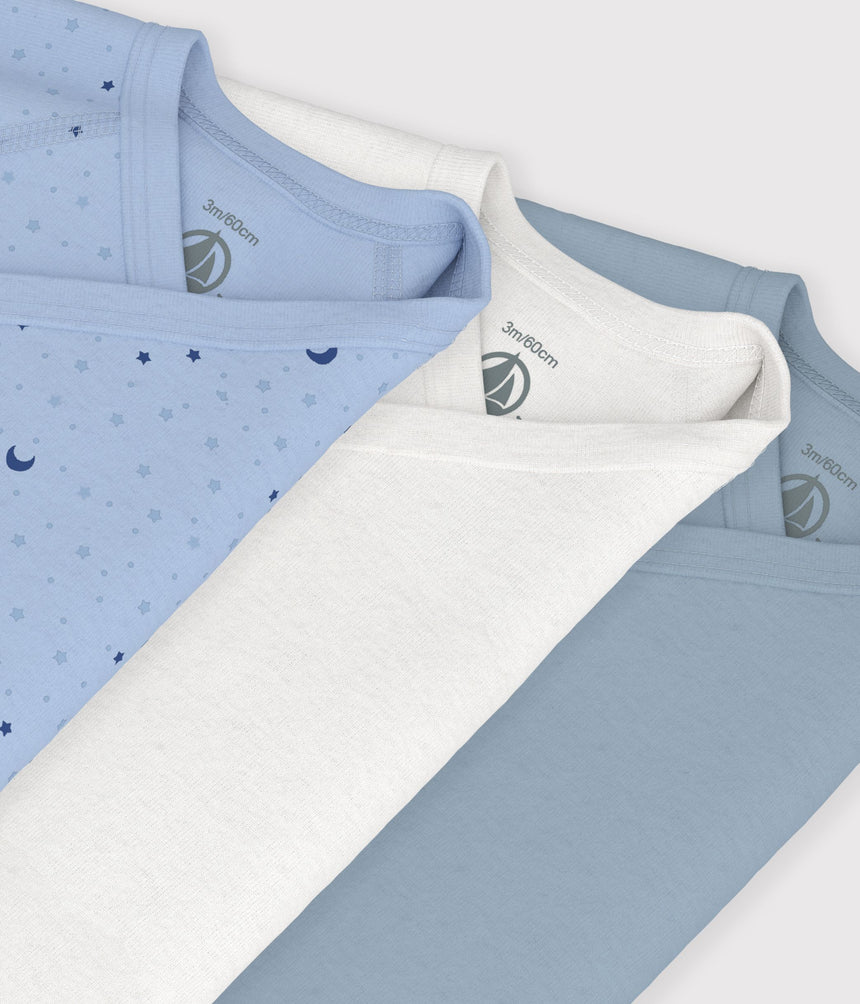 PACK OF LONG-SLEEVED PRINTED COTTON WRAPOVER BODIES FOR BABIES