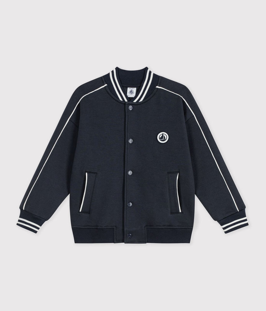 CHILDREN'S VARSITY-STYLE JACKET IN PLAIN COTTON