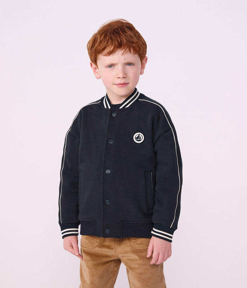 CHILDREN'S VARSITY-STYLE JACKET IN PLAIN COTTON