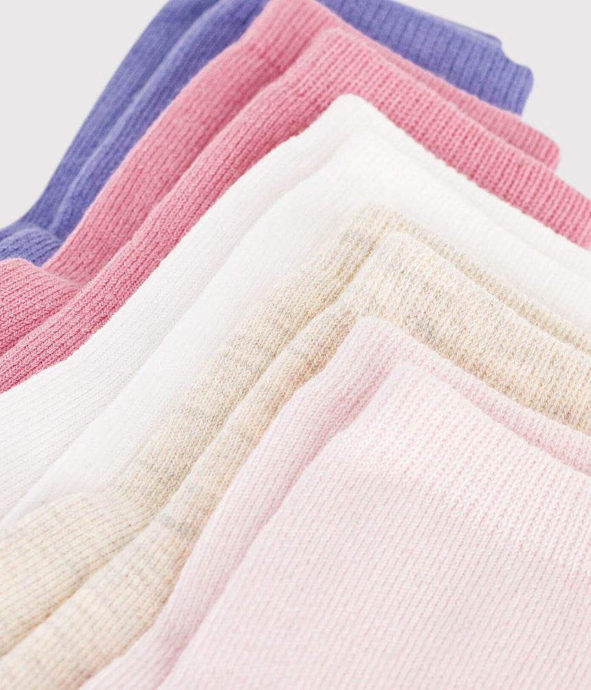 5 PAIRS OF BABIES' PLAIN COTTON SOCKS