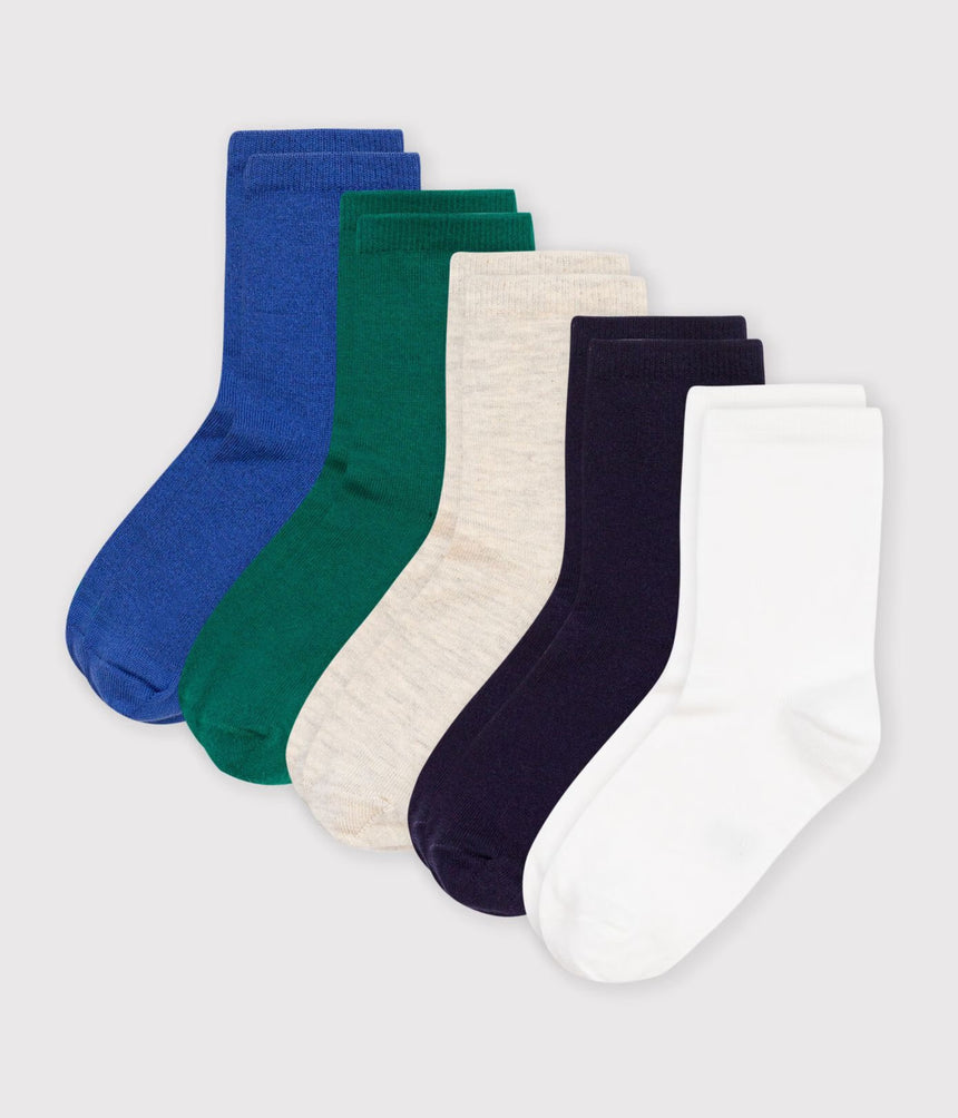 5 PAIRS OF BABIES' PLAIN COTTON SOCKS