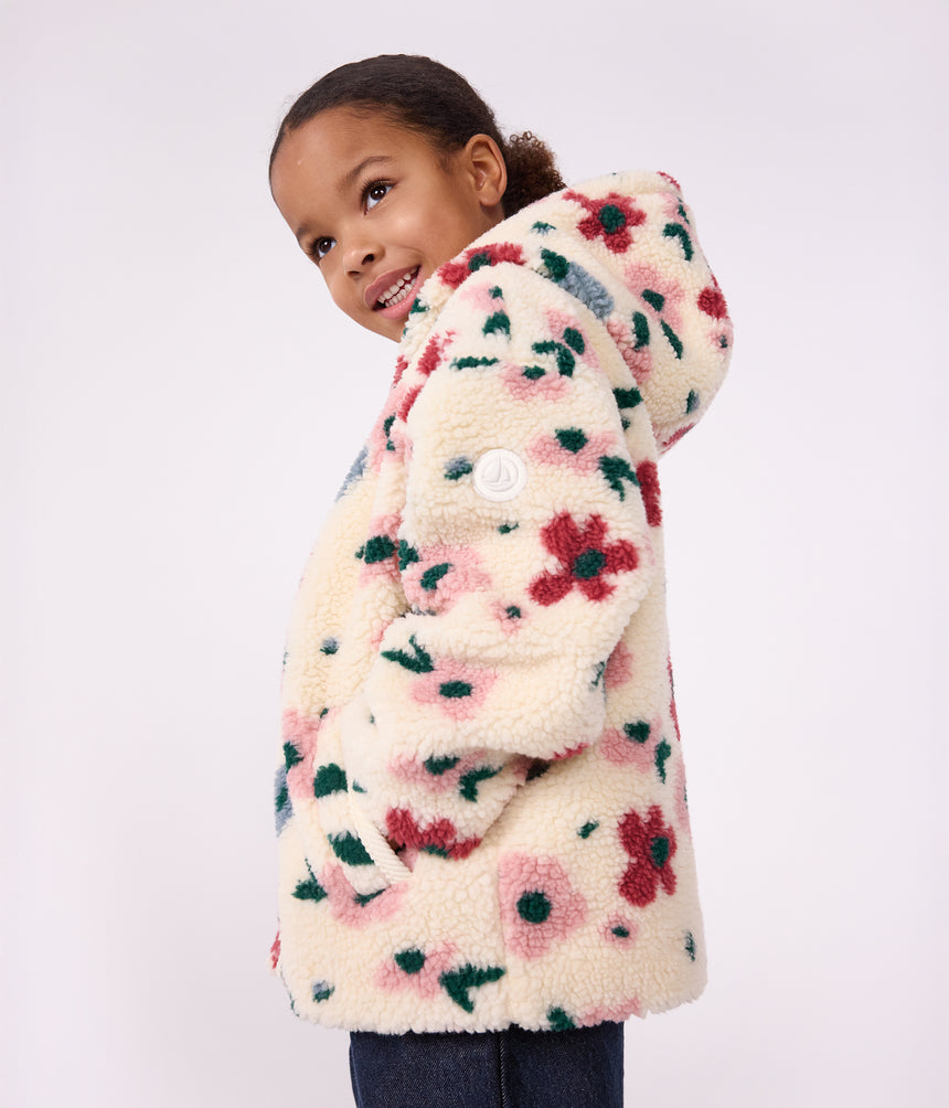 CHILDREN'S HOODED JACKET IN FLORAL SHERPA