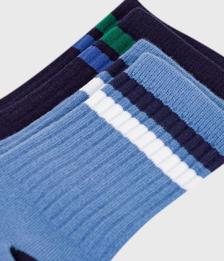 2 PAIRS OF CHILDREN'S PLAIN COTTON SOCKS