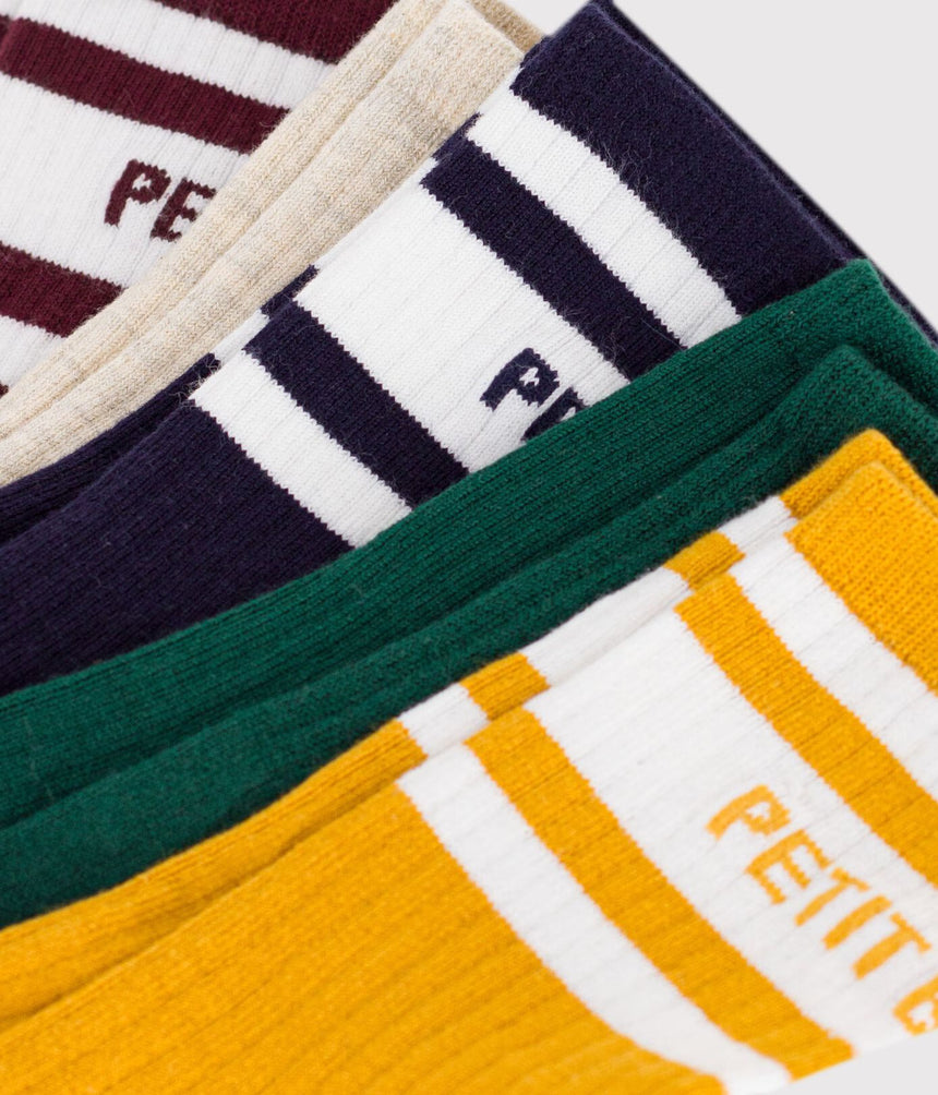 5 PAIRS OF CHILDREN'S PLAIN COTTON SOCKS