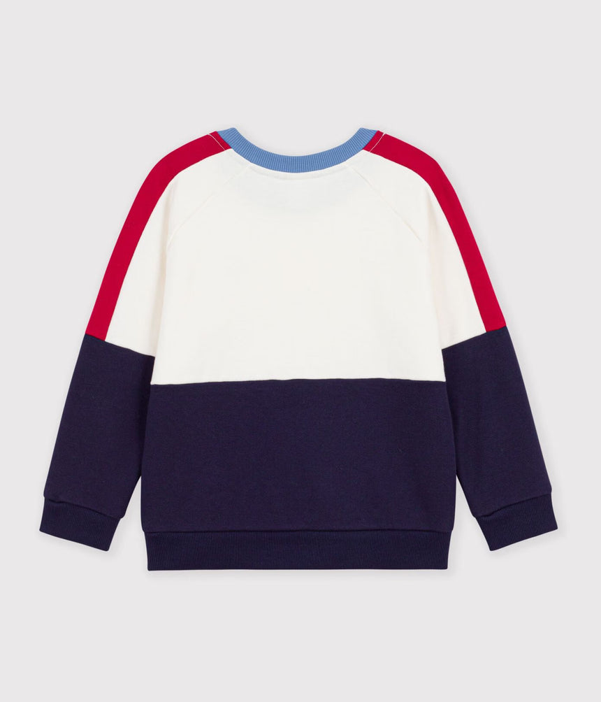 CHILDREN'S PLAIN COLOURBLOCK COTTON SWEATSHIRT