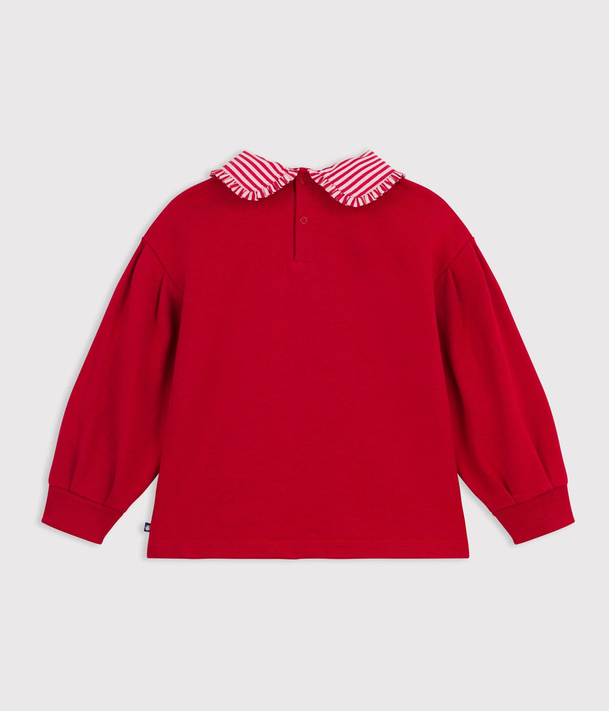 CHILDREN'S PLAIN COTTON SWEATSHIRT WITH A COLLAR