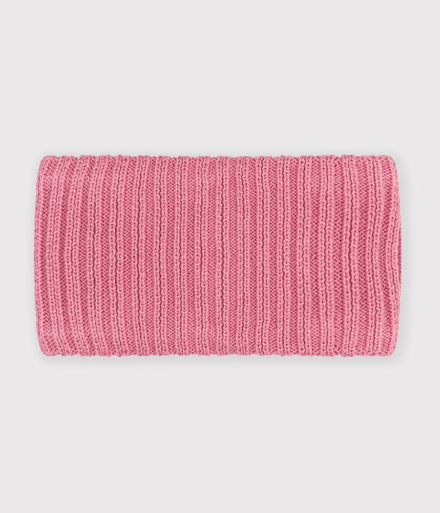BABIES' PLAIN FLEECE-LINED KNITTED SNOOD