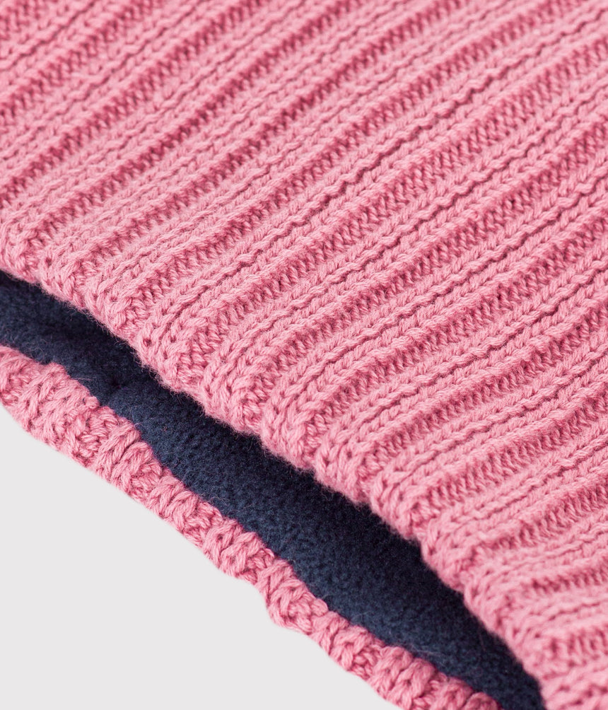 BABIES' PLAIN FLEECE-LINED KNITTED SNOOD