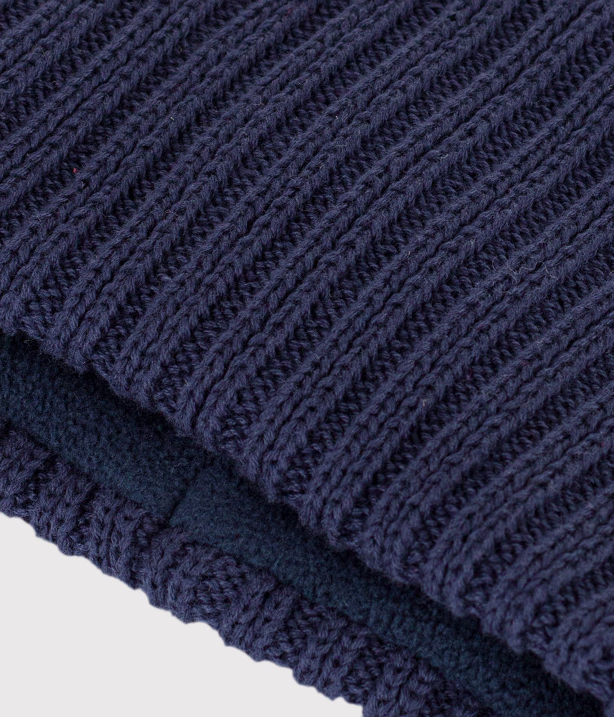 BABIES' PLAIN FLEECE-LINED KNITTED SNOOD