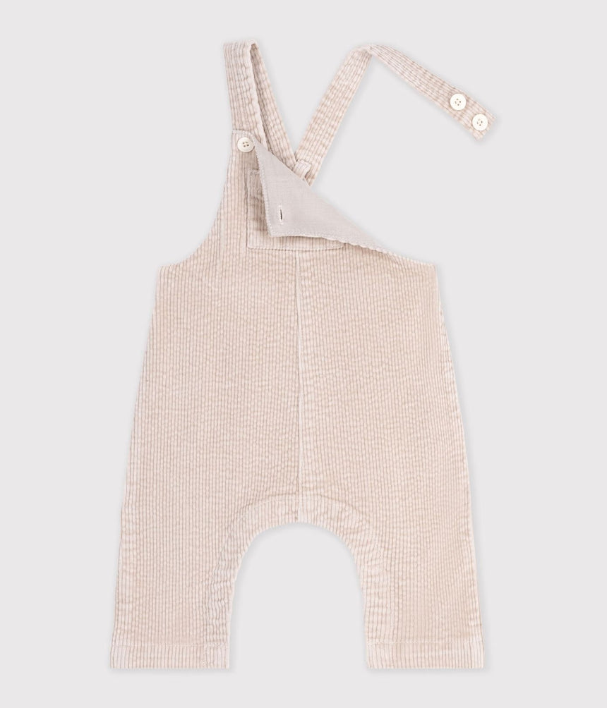 BABIES' LONG-LEG DUNGAREES IN PLAIN CORDUROY