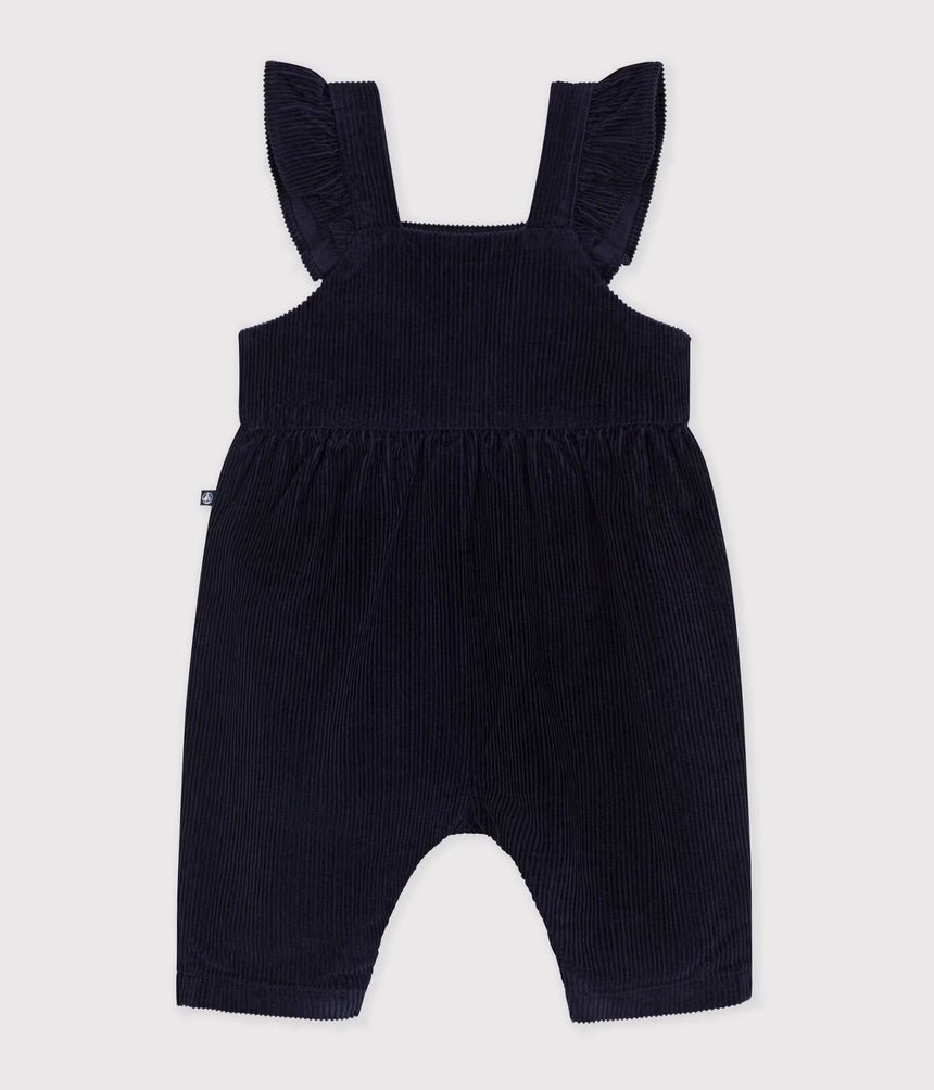 BABIES' LONG-LEG DUNGAREES IN PLAIN CORDUROY