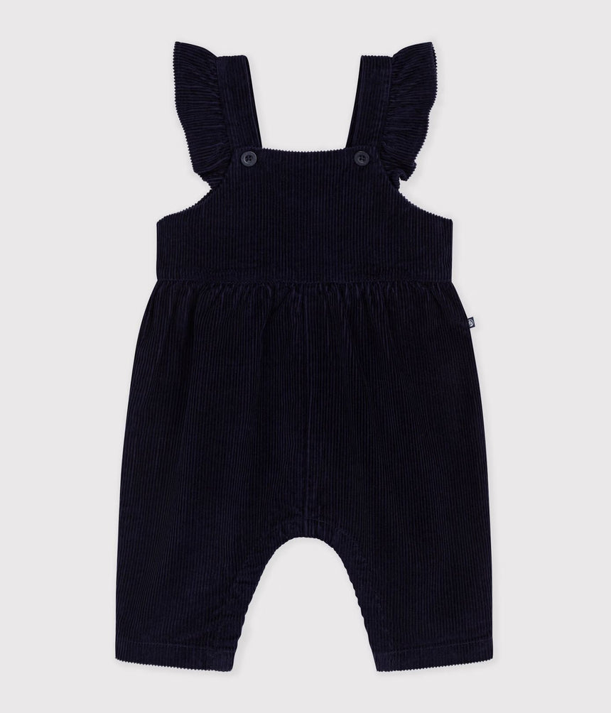 BABIES' LONG-LEG DUNGAREES IN PLAIN CORDUROY