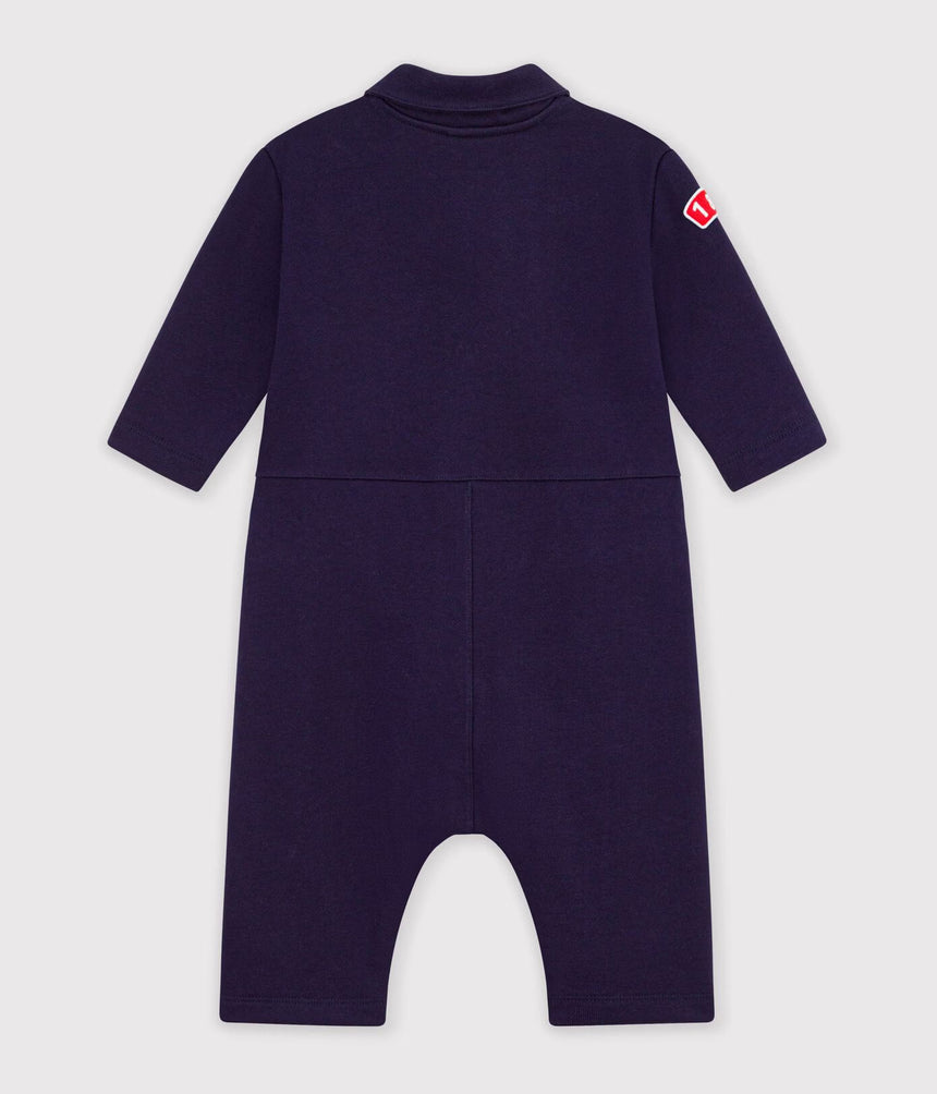 BABIES' LONG PLAIN COTTON JUMPSUIT