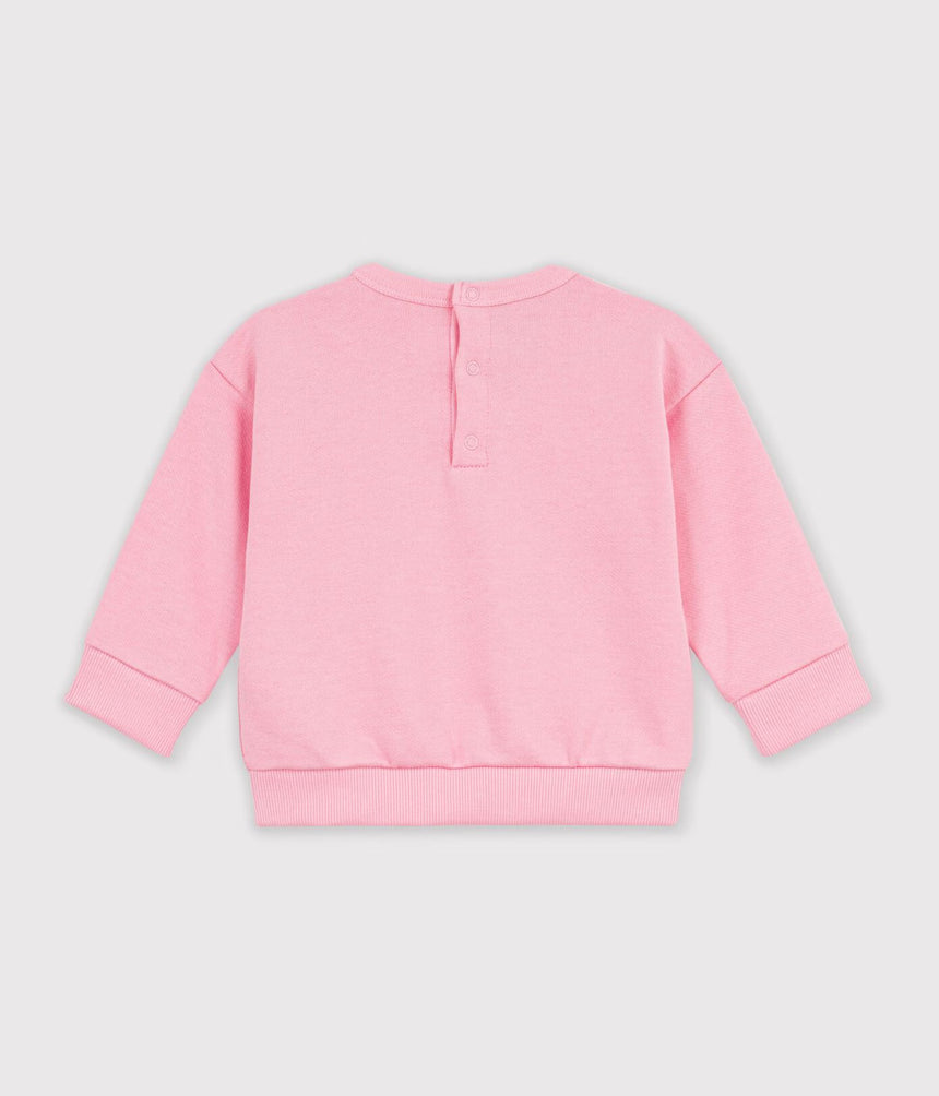 BABIES' PLAIN COTTON SWEATSHIRT WITH A PRINTED LOGO