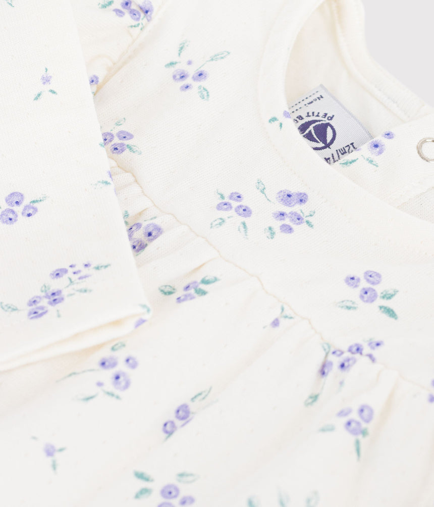 BABIES' LONG-SLEEVED FLORAL-PRINT COTTON BLOUSE