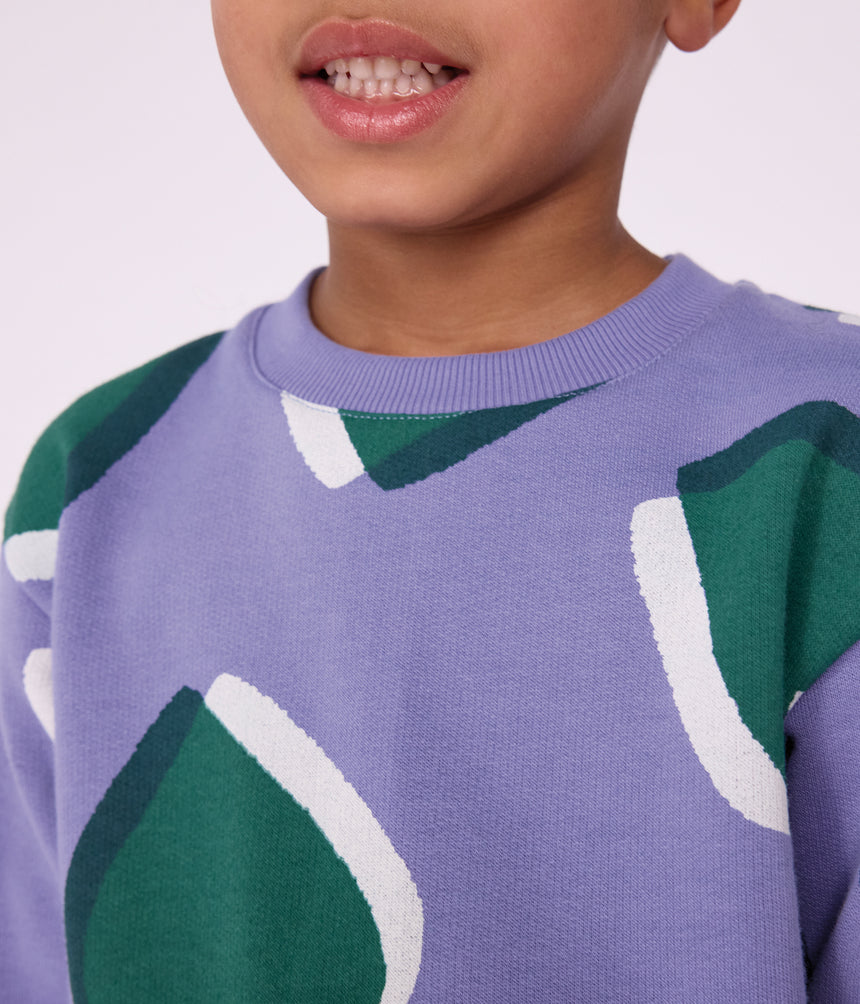 CHILDREN'S COTTON SWEATSHIRT PRINTED WITH HEARTS