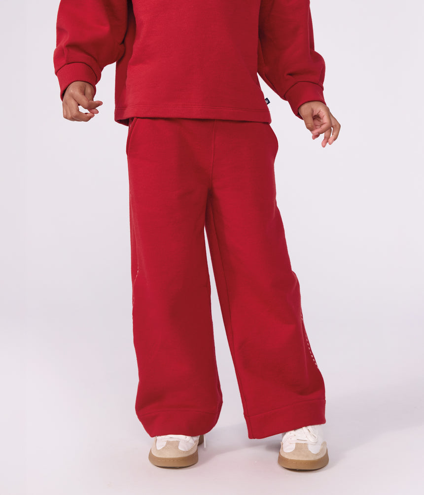 CHILDREN'S WIDE-LEG COTTON JOGGING BOTTOMS