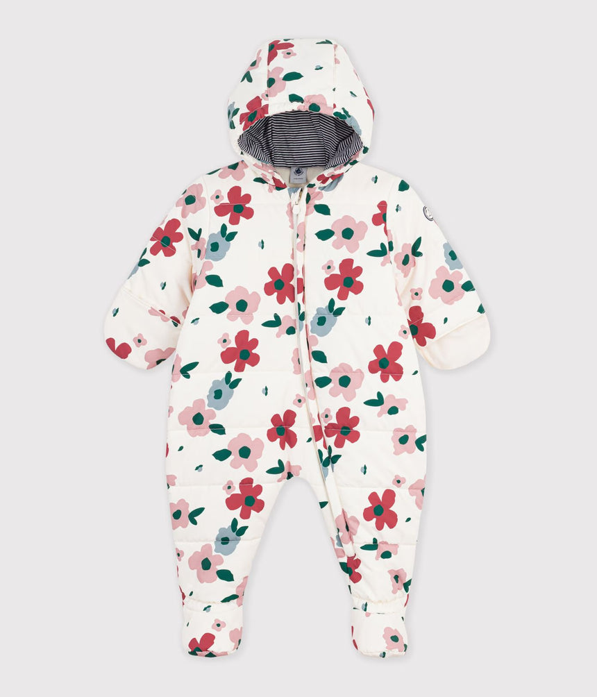 FLORAL PRINT BABY SNOWSUIT