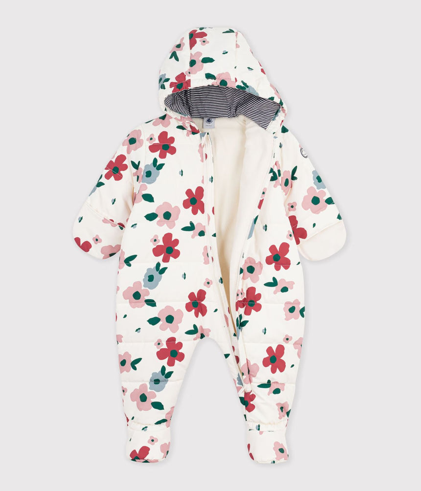 FLORAL PRINT BABY SNOWSUIT