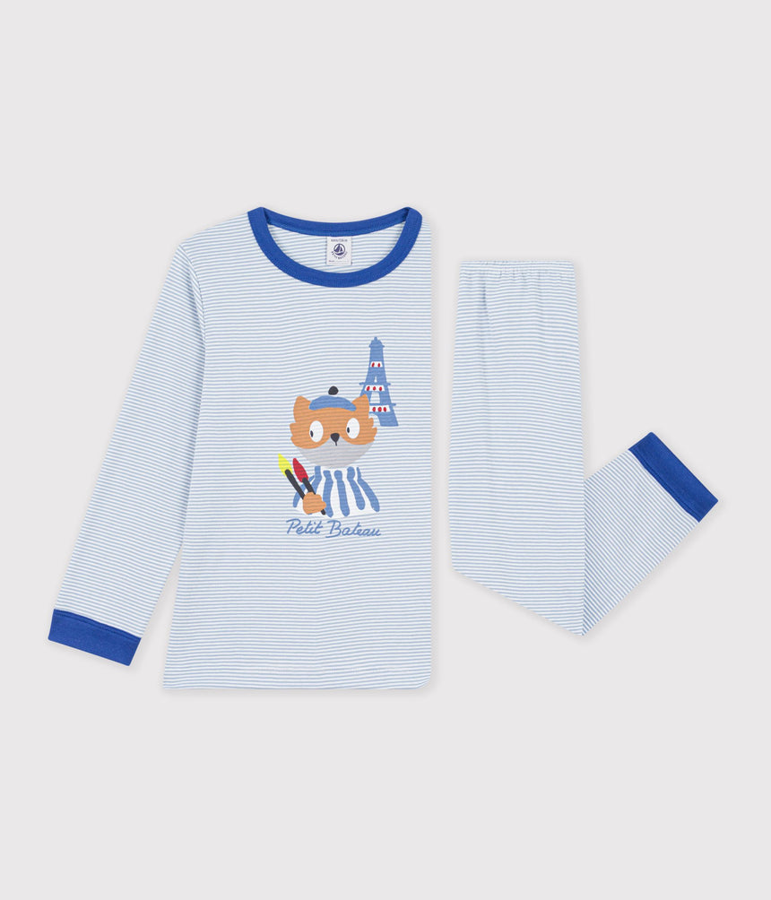 CHILDREN'S STRIPY COTTON PYJAMAS