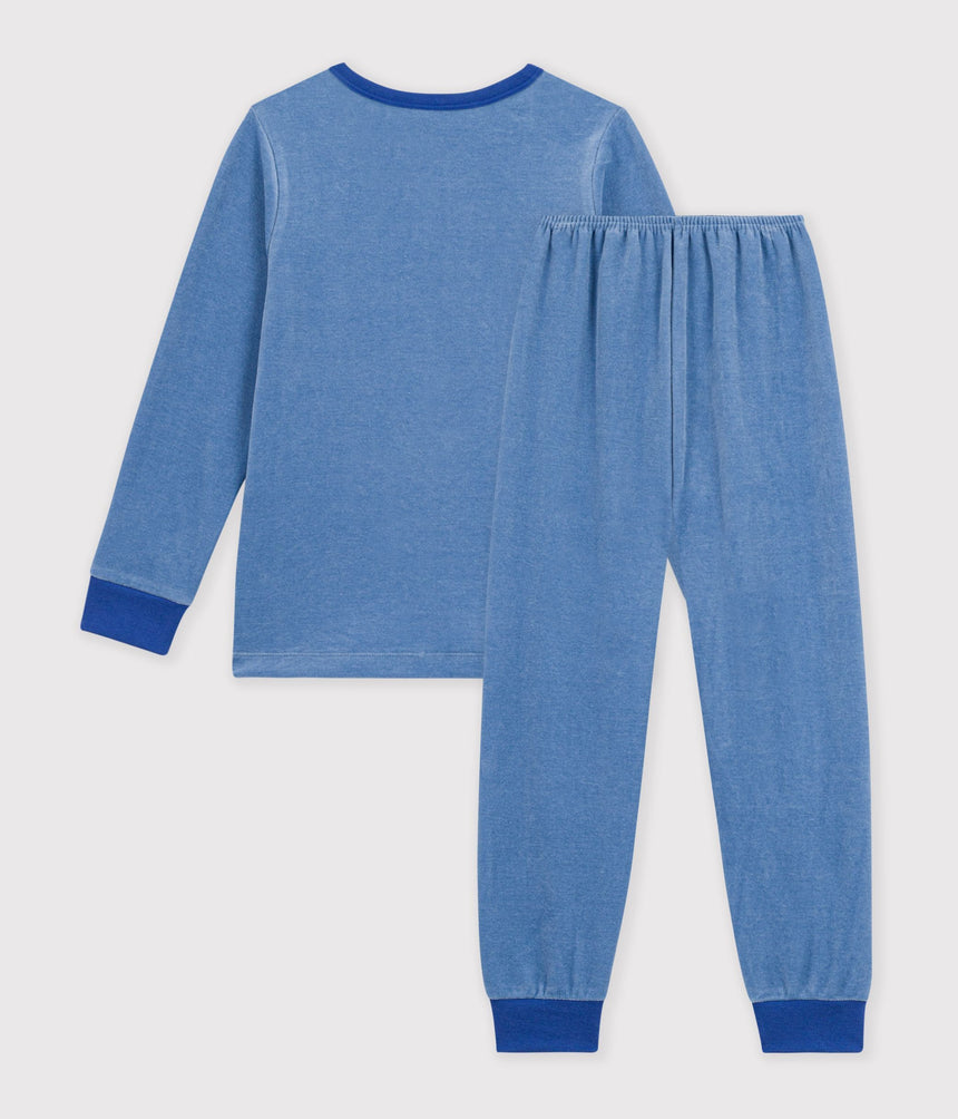 CHILDREN'S PARIS MOTIF VELOUR PYJAMAS