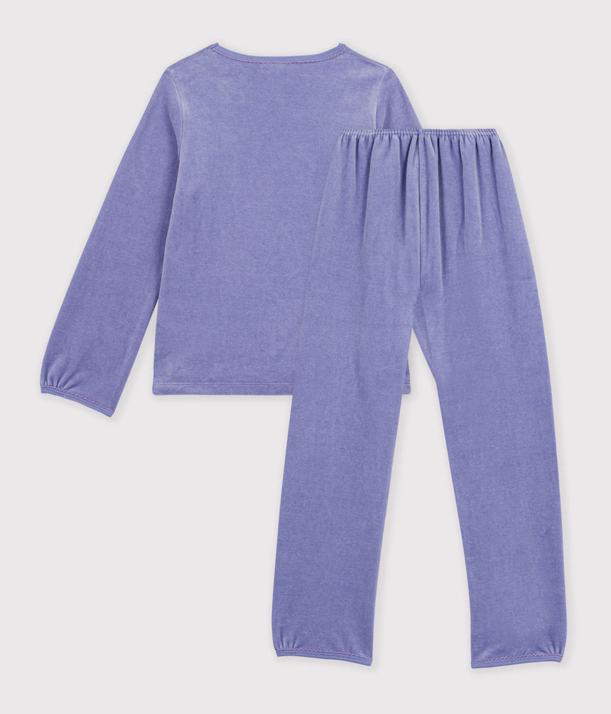 CHILDREN'S VELOUR PYJAMAS WITH A HEART MOTIF