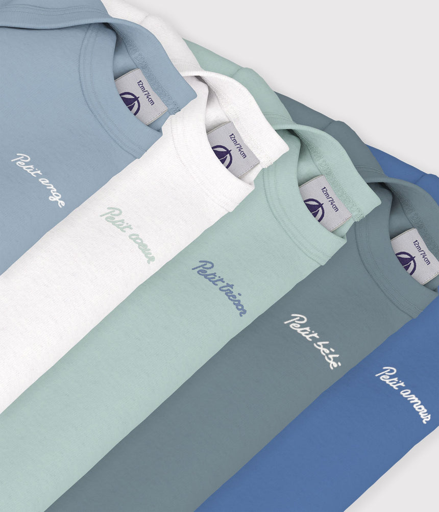 PACK OF PLAIN COTTON LONG-SLEEVED BODIES FOR BABIES