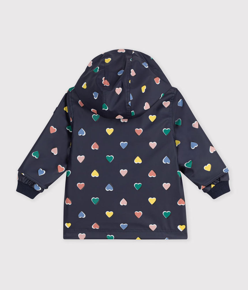 BABIES' ICONIC HEART PRINT RAINCOAT