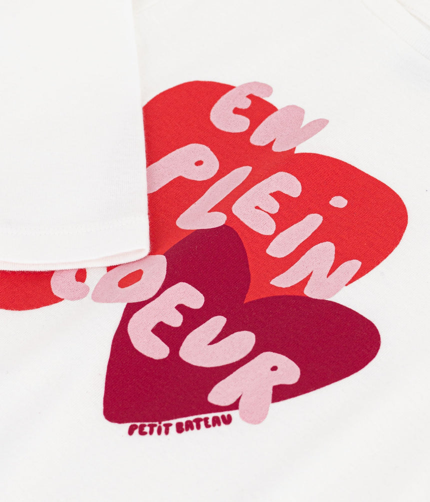 CHILDREN'S LONG-SLEEVED HEART-PATTERNED T-SHIRT