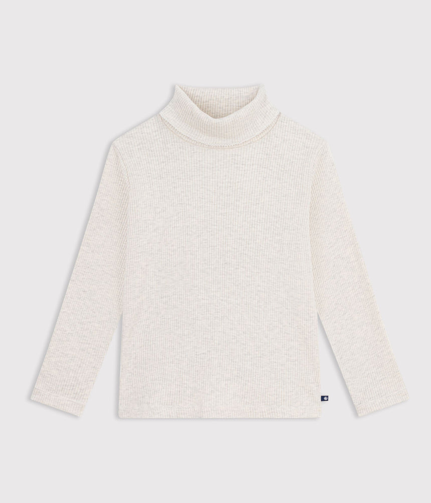 CHILDREN'S PLAIN COTTON ROLLNECK TOP