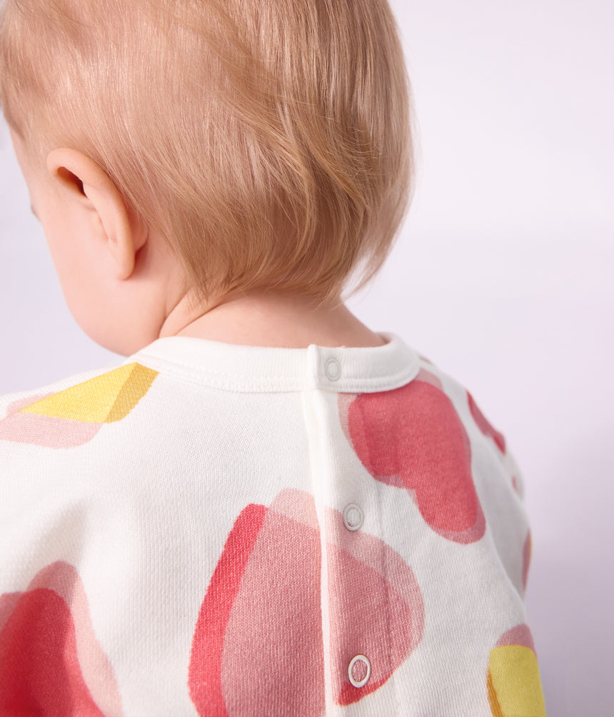 BABIES' HEART-PRINT COTTON SWEATSHIRT
