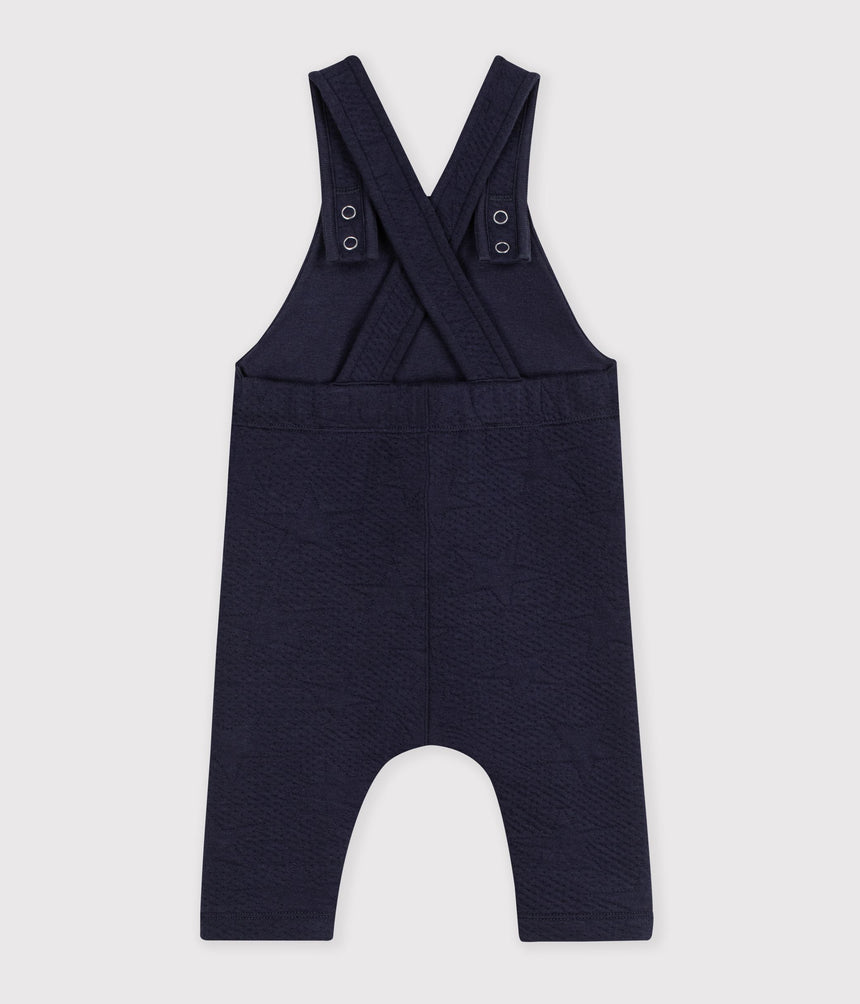 BABIES' THICK COTTON DUNGAREES WITH A STAR PATTERN