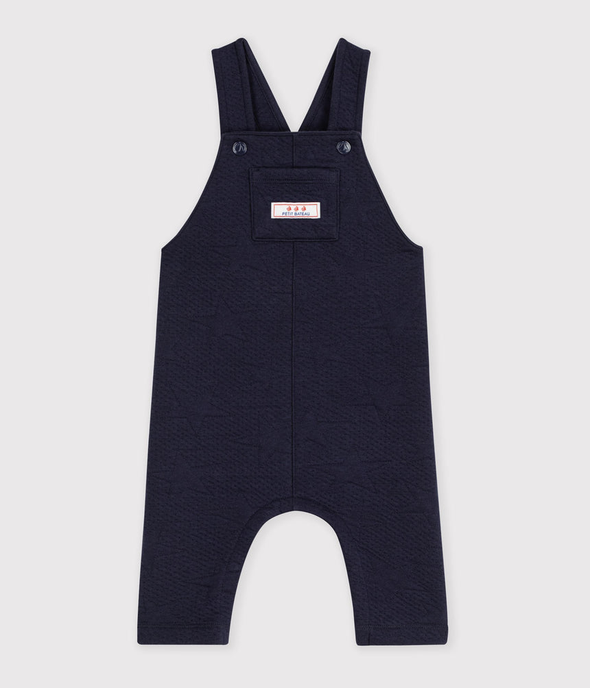 BABIES' THICK COTTON DUNGAREES WITH A STAR PATTERN