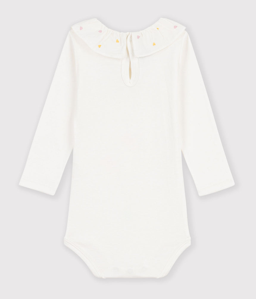 BABIES' PLAIN COTTON BODY WITH AN EMBROIDERED COLLAR