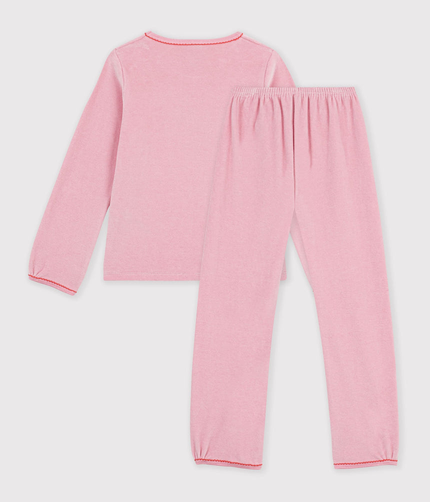 CHILDREN'S VELOUR PYJAMAS WITH A HEART MOTIF