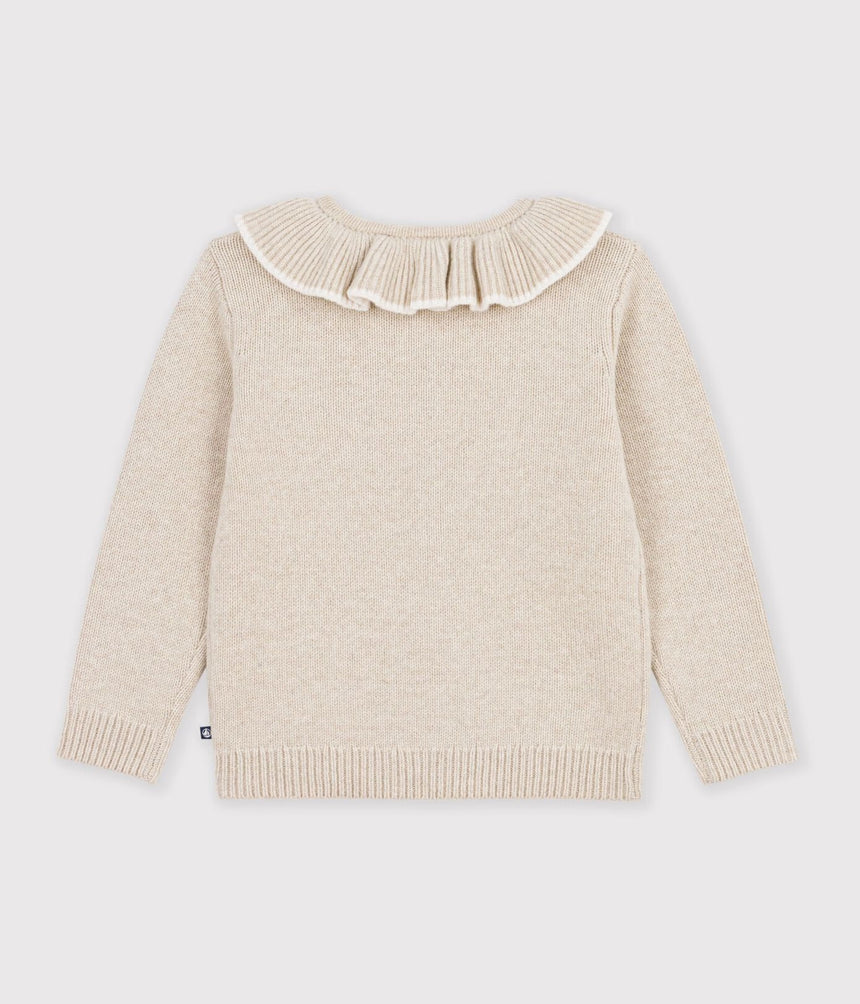 CHILDREN'S PLAIN WOOL AND COTTON CARDIGAN