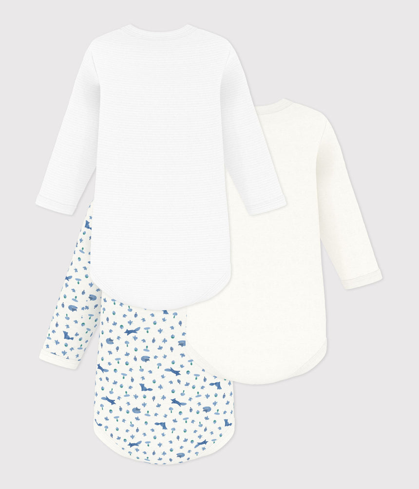 PACK OF LONG-SLEEVED FOX PRINT COTTON BODIES FOR BABIES