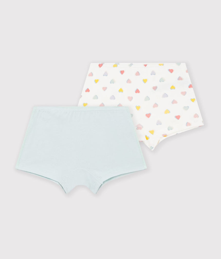PACK OF CHILDREN'S LONG COTTON SHORTIES WITH HEARTS