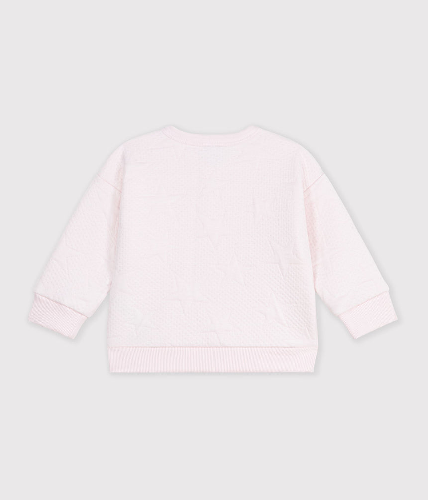 BABIES' CARDIGAN IN THICK COTTON WITH A STAR MOTIF