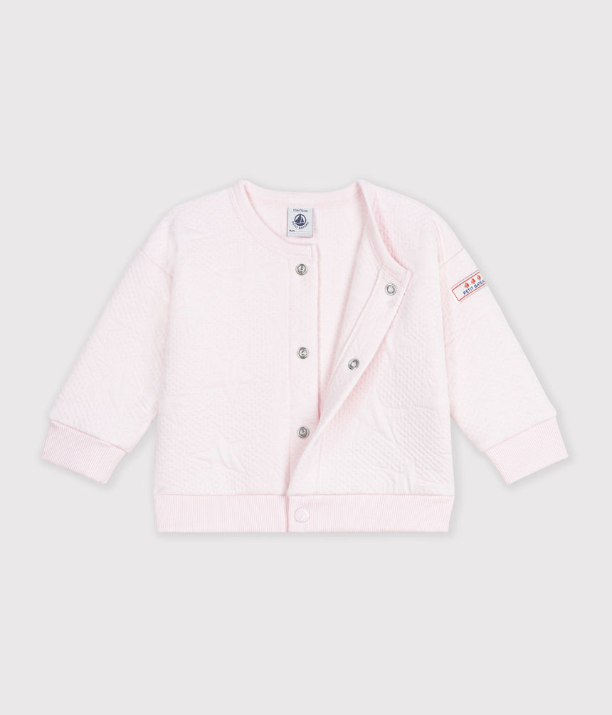 BABIES' CARDIGAN IN THICK COTTON WITH A STAR MOTIF